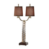 Woodrow Two Light Table Lamp in Marbelized Glass