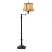 Maddalyn  Swing Arm Floor Lamp in Antique Brown