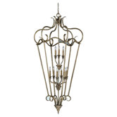 Smokey Topaz 9 Light Cage Foyer Pendant