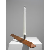 No.3 Cherry Wood, Silver Plated Aluminum Candlestick