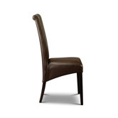 Artemis Chair in Brown Leather with Wenge Legs