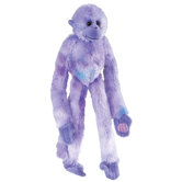 Hanging Gibbon Stuffed Animal in Purple