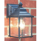 Doyle Outdoor Wall Lantern in Black / Gold