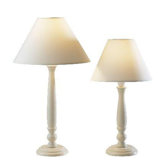 Set of Two Regal Table Lamps in White or Cream