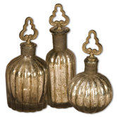 Kaho Perfume Bottles in Silver and Brass - Set of 3