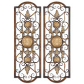 Micayla Panels Wall Art in Antiqued Gold - Set of 2