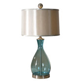 Meena Clear Blue Glass Table Lamp