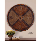Jilin Clock in Bamboo and Woven Rattan