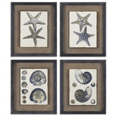 4 Piece Coastal Blue by Grace Feyock Wall Art Set - 18"x15"