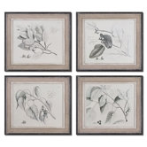 Sepia Leaf Study by Grace Feyock Wall Art - 21" x 24" (Set of 4)