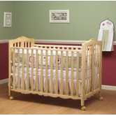 Lisa Two Level Full Size Folding Crib in Natural