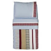 Boys Stripes and Plaids 4 Piece Toddler Bedding Set