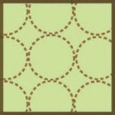 Quilted Circles Three Piece Wall Hangs in Lime and Chocolate