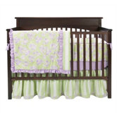 Flower Basket Lilac and Green Crib Bedding Collection