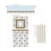 Mod Diamonds and Stripes Aqua and Chocolate Toddler Bedding Collection