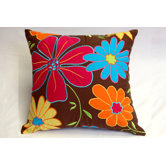 Valley of Flowers Brown Dec Square Pillow