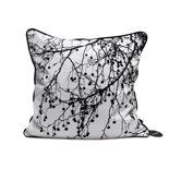 Tree Bomb Silk Pillow in Black
