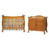 Reagan Two Piece Convertible Crib Set  with Toddler Rail in Oak
