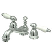 Mini Widespread Bathroom Faucet with Double Porcelain Lever Handles