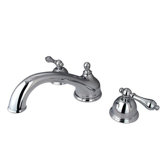 Double Handle Deck Mount Roman Tub Faucet Trim Metal Lever Handle