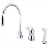 One Handle Widespread Kitchen Faucet with Porcelain Lever Handles