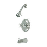 Metropolitan Diverter Tub and Shower Faucet with Buckingham Cross Handles