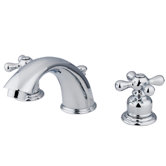 Widespread Bathroom Faucet with Double Metal Cross Handles