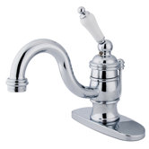 Vintage Single Hole Bathroom Faucet with Single Porcelain Lever Handle