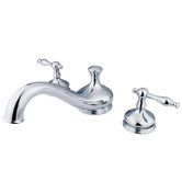 Double Handle Deck Mount Roman Tub Faucet Trim Naples Lever Handle