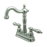 Heritage Double Handle Centerset Bar Faucet with Metal Lever Handles