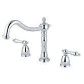 Heritage Double Handle Deck Mount Roman Tub Faucet Trim Metal Lever Handle