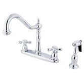 Heritage Double Handle Centerset Kitchen Faucet with Metal Cross Handles