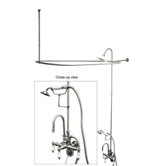 Vintage Volume Control Tub and Shower Faucets with Porcelain Cross Handles