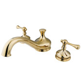 Vintage Double Handle Deck Mount Roman Tub Faucet Trim Buckingham Lever Handle