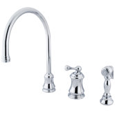 Single Handle Widespread Kitchen Faucet with Buckingham Lever Handles