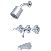 NuWave French Three Handle Tub and Shower Faucet