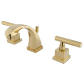 Claremont Double Handle Mini Widespread Bathroom Faucet with Brass Pop-Up