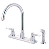 Concord Double Handle Deck Mount Kitchen Faucet with Sprayer