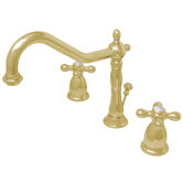 Heritage Widespread Bathroom Faucet with Double Metal Cross Handles