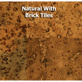 3' x 1' Cork Tile in Natural with Brick Tiles
