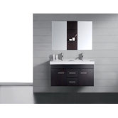 Opal Double 47.2" Bathroom Vanity Set in Espresso