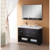 Gloria 48" Solid Oak Double Sink Bathroom Vanity Set in Espresso