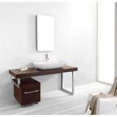Lyle Single 60" Bathroom Vanity Set in Walnut