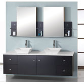 Ultra Modern Clarissa 61" Double Bathroom Vanity Set in Espresso
