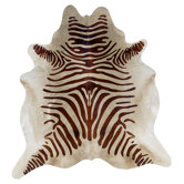 Natural Cowhide Full Skin Brown Stencil Rug