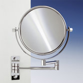 18.9" Extendable Double Face Wall Mounted 3X Magnifying Mirror with Two Arm and Two Brazo