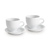 4-tlg. Kaffee Set "Caf&eacute; Sommelier" aus Porzellan in Wei&szlig;