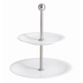 Etagere 2-stufig "Caf&eacute; Sommelier" aus Porzellan in Wei&szlig;