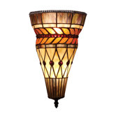 Glass Leaf Wall Sconce in Tiffany Bronze