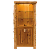 Traditional Cedar Log China Cabinet